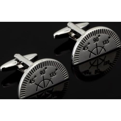 Luxury Cuff links Men Wedding protractor Shaped Cufflinks high quality Cuff Buttons Wedding Cuff Links Custom Jewelry