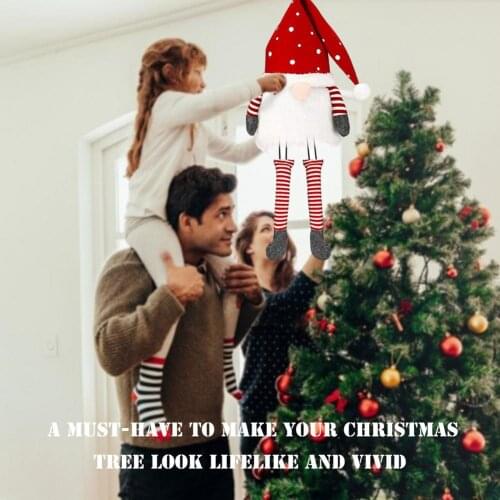 Gnome Christmas Tree Topper Christmas Decoration Red Hat Faceless Doll Tree Top Dress Up Christmas Norway Nisse Tree Ornaments