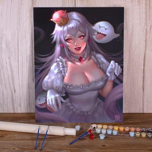 Cartoon Girl Woman DIY Painting By Numbers Set Acrylic Paints 50*70 Boards By Numbers Loft Picture Crafts For Handicraft