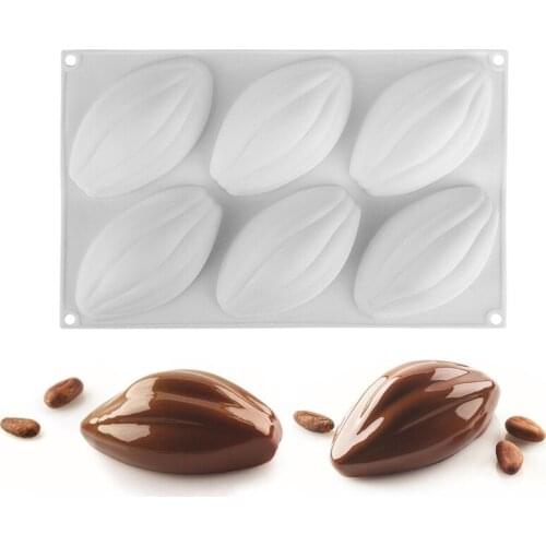 Silicone Mold Cocoa Bean Shape Cake Decorating Tools For Baking Mousse Chocolate Ice Cream Truffle Bakeware Mould