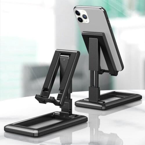 Foldable Mobile Phone Holder for Desktop Clip-free Telescopic Tablet Phone Stand Adjustable Height & Angle DU55