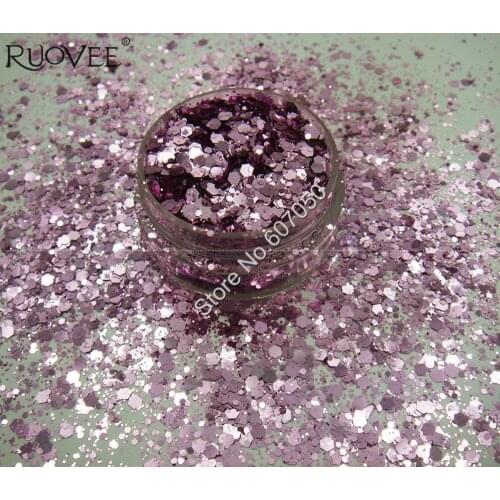 Mix Jade Pink Color Metallic Luster Glitter Hexagon Sequin Paillette Spangle Powder Shape for Nail Art Glitter Craft Decoration