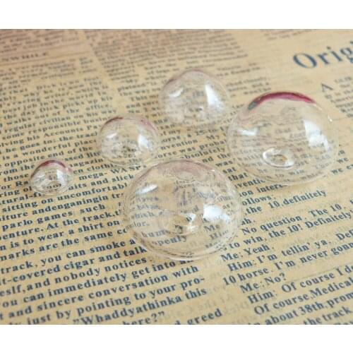 100pcs 10x7mm/16x10mm/20x12mm/25x10mm/27x17mm clear glass dome bubble bottle for diy ring necklace accessories size option