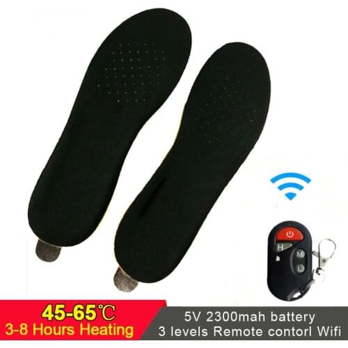Winter Electric Heated Insoles Shoe 2300mAh Wifi Boot Foot Warmer with Remote Control Fabric Thermal Heating Insole for Skiing