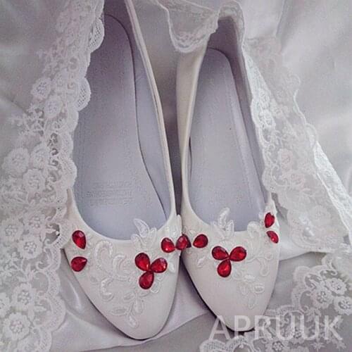3CM low tiny heel white lace red rhinestones woman party wedding pumps shoes ladies dancing proms dress ceremony pumps shoes