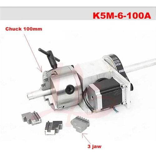 A Axis Rotary Axis Extend Axis with 100mm 4Jaw Chuck for wood CNC milling machine CNC3040 6040 6090