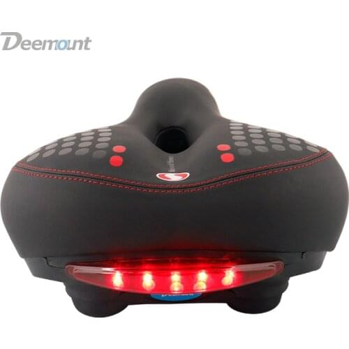 Deemount Bicycle Saddle with Taillight & Special Shock Reduction Device Streamlined Seat Foam Cushion Cycle Trunk Lantern