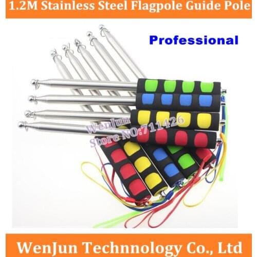 High Quality 1.2 meters high-End stainless steel flagpole guide pole1.2M luxury tour guide flagpole,pointer teaching rods