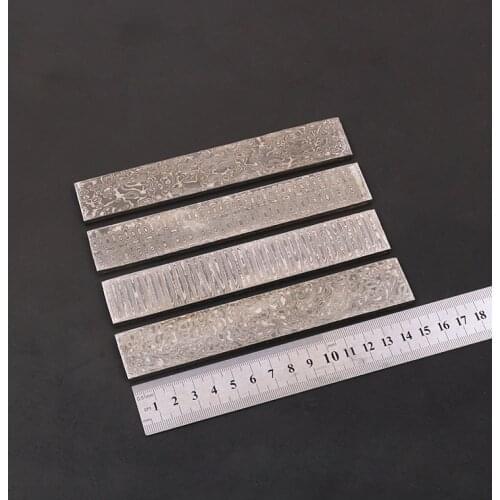 1 Piece hand forged Damascus pattern steel blank damascus pattern steel billet bar VG10 core for knife making HRC62