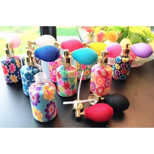 15ML 10/30pcs Empty Polymer Clay Glass Perfume Bottle,Portable Elegant Scent Storage Container, Perfume Spray Bottle Airbag Pump