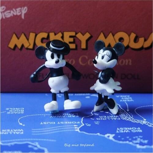 2PCS/lot 4-4.5cm Find Japan bulk cargo tail order black and White Retro Mickey Minnie doll decoration DIY accessories