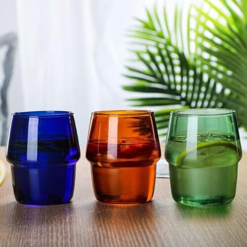350ml Creative Multicolor Wine Glass Double-Section Design Coffee Cup Heat-Resistant Breakfast Milk Mug Vodka Beer Steins
