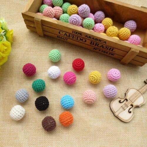 70PCS/lot 1.4cm Handmade woolen Yarn Crochet Knitted bead Patchwork DIY needlework sewing accessories Cloth paste 642