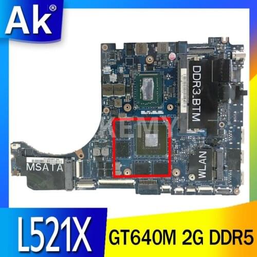 Akemy CN-0TRPPH 0TRPPH TRPPH QBL00 LA-7851P For dell XPS 15 L521X 15.6 inch laptop motherboard I7-3632QM HD4000+GT640M 2G GDDR5