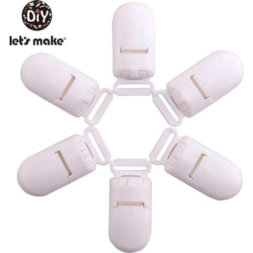 LetS Make 50pc New Baby Pacifier Chain Clip, Pacifier Clip Plastic Clip Selectable Teething Bead Suspender Clip Round Beads