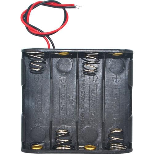 Hot 8pcs Battery Storage Box Case Holder Black For 8pcs AA Battery With Wire Leads 8xAA 12V Battery Clip Slot Storage Case