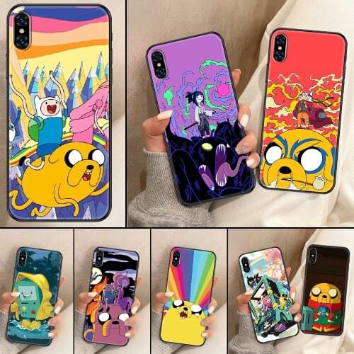 Adventure Time Phone Case For iphone 5 5S SE 2 6 6S 7 8 11 12 Mini Plus X XS XR Pro Max black pretty bumper art Etui silicone
