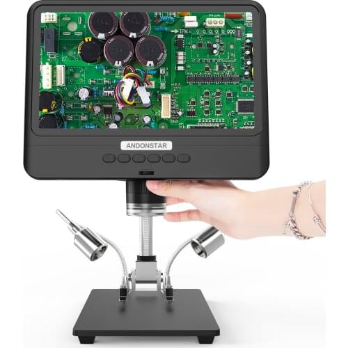 AD208S 8.5 Inch LCD Screen 5X-1200X Digital Microscope 1280 * 800 Adjustable 1080P Scope Soldering Tool with Two Fill Lights