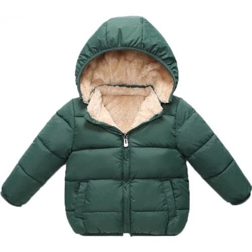 Baby Kids Jackets Boys Winter Thick Coats Warm Cashmere Outerwear For Girls Hooded Jacket Children Clothes Toddler Overcoat 1-6Y