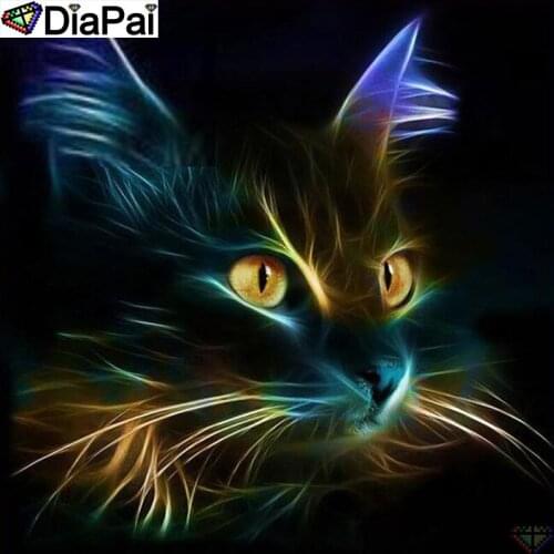 DiaPai Diamond Painting 5D DIY 100% Full Square/Round Drill "Animal cat" Diamond Embroidery Cross Stitch 3D Decor A24797