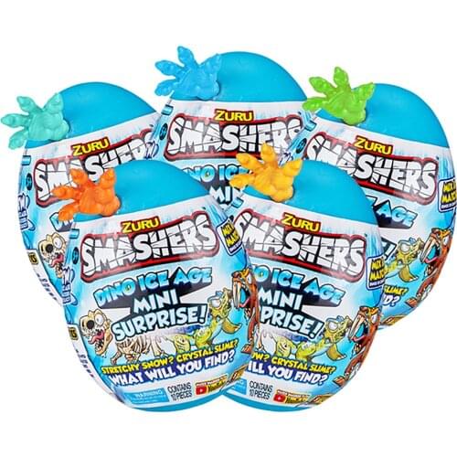 Dinosaure Smashers Dino Ice Age Mini Surprise Egg Zuru Cute Action Anime Figure Toys For Boys Kids Toys For Boys Gifts