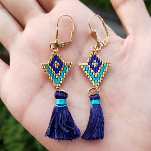 FAIRYWOO Kyole Tassel Korean Earring Geometric Boho Jewelry Gold Pearl Statement Drop Earrings Stainless Steel Women Vintage