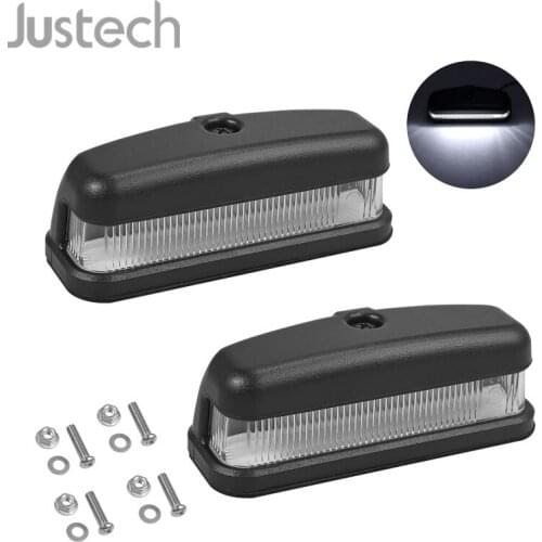 Justech 2Pcs 6LED E-Marked Truck Number Plate Lights Waterproof Universal LED Light For 12v/24v Car Trailer Lorry Van Truck