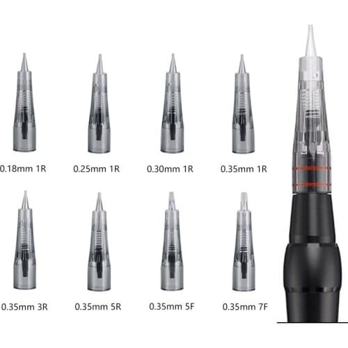 10PCS Permanent Makeup acid-free Needle Cartridges 1R/3R/5R/5F Disposable Sterilized Derma Power Needles for Tattoo Pen Machine