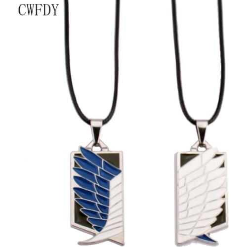 New Anime Attack on Titan Glowing Necklace Pendants Wings Of Liberty Scouting Legion Chain Couple Necklace For Fans Collection