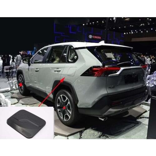 Carbon Fiber Fuel Oil Tank Gas Cap Cover Trim for 2019-2020 Toyota RAV4 1PCS A