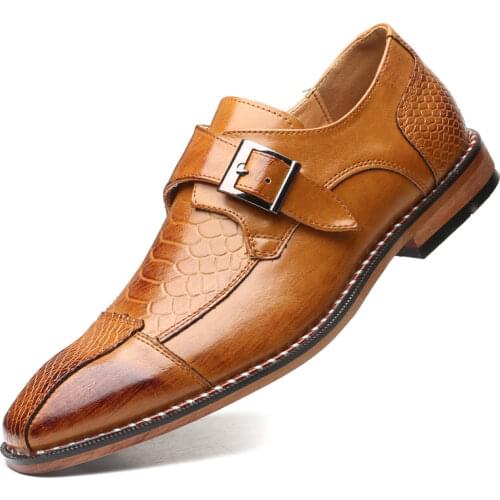 Mens Leather Formal Shoes Luxury Business Casual Brogue Shoes Winter Wedding Fashion Trend Shoes For Men Brown Oxfords yui8