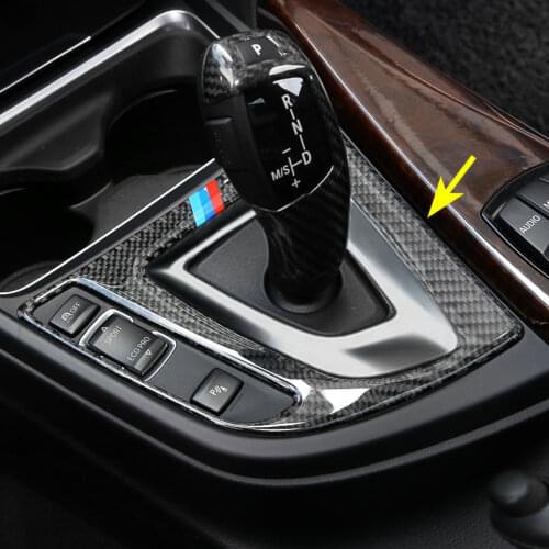 Carbon Fiber Interior Gear Shift Panel Overlay Cover For BMW F30 F31 F34 F32 F33 F36 320i 328i 330i 335i 340i 428i 430i 440i
