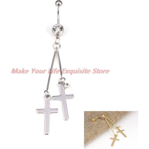 New 1Pcs Fashion Women Girl Drop Body Piercing Dangle Navel Belly Button Bar Barbell Rings Jewelry