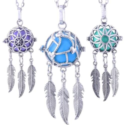 New Aromatherapy jewelry Dreamcatcher cage Necklace Essential Oil Diffuser lockets Vintage Pregnant Women Pregnancy Necklace