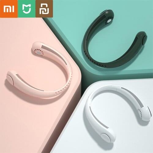 New Xiaomi Mini Neck Fan Portable Bladeless Fan USB Rechargeable Leafless Hanging Fans Air Cooler Cooling Wearable Neckband Fans