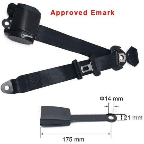 Approved Emark certication E11 car safety belt retractable 3 point car seat belt Emergency locking lap belt car accessories