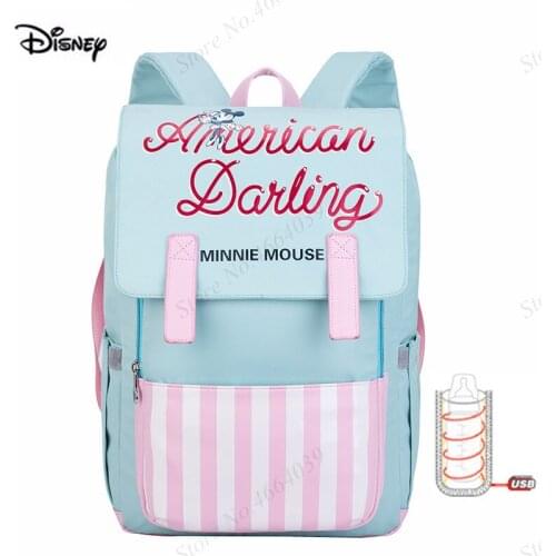 Disney Original USB Diaper Bags For Stroller Large Capacity Baby Care Backpack for Mommy Bag Baby Nappy Bags For Pregnant Women