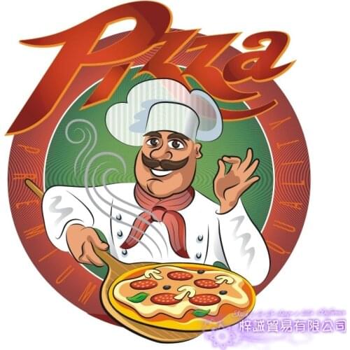 Pizza Express Chef Sticker Fast Food Takeaway Decal Poster Vinyl Art Wall Decals Pegatina Decor Mural Pizza Sticker