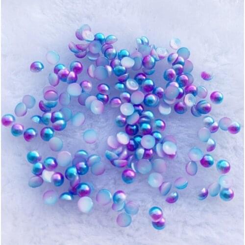 4mm Simulated Half Round Imitation Pearls Flat Back Beads DIY 4000pcs -B177*10