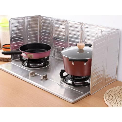Aluminum Foldable Kitchen Gas Stove Baffle Plate Kitchen Frying Pan Oil Splash Protection Screen Kichen Accessories