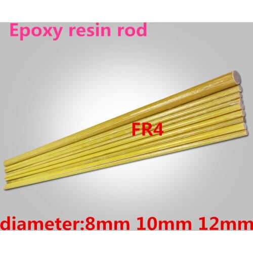 8mm 10mm 12mm diameter FR4 stick 1 meter length 3240 Epoxy resin rod Glass fiber rod yellow colour Insulation round bar