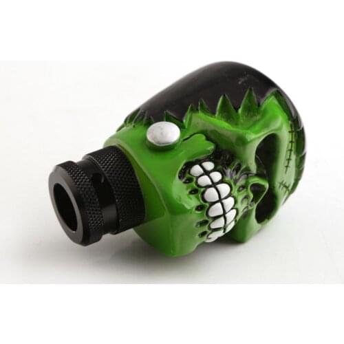 Funny Skull Head Car Manual Operation Gear Shifter Knob Acrylic Green