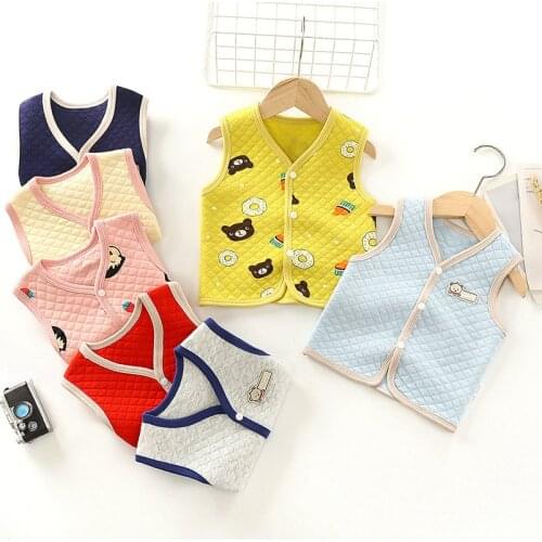 Children Cotton Waistcoats Baby Boy Cardigan Tops Toddler Kids Thick Warm Sweater Vest Girls Outwear Autumn Winter Clothes 2021