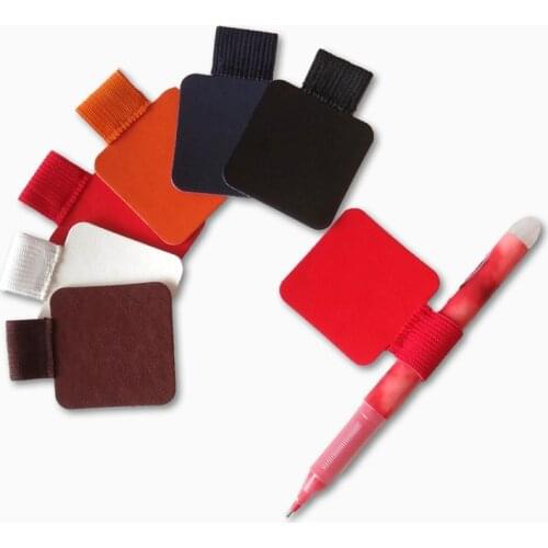 1PC Self-Adhesive Leather Pen Clip for Notebooks Journals Clipboards Pen Holder Desk Accessories