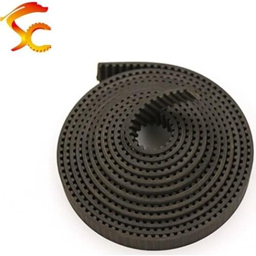 10Meter HTD 3M 3mm timing belt Width 3mm Rubber Color Black 3M-3mm Open belt HTD3M for 3D printer
