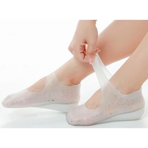 2.5cm Invisible Height Lift Heel Pad Increase Heightened Gel Insole Heel Protector Relieve Plantar Fasciitis Foot Pain Cracked
