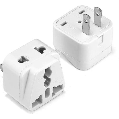 2 In 1 US Plug Adapter Universal Adapter Converter AU UK to American AC Travel Adapter Power Electric Socket Electric Outlet