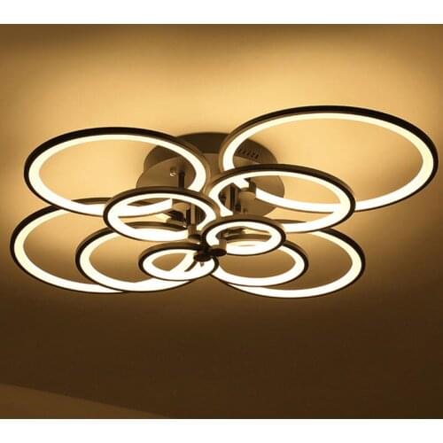 2020 New Dimmable led Ceiling lamp for living room 4/6/8/10 rings suspension ceiling light dining room bedroom lighting fixture
