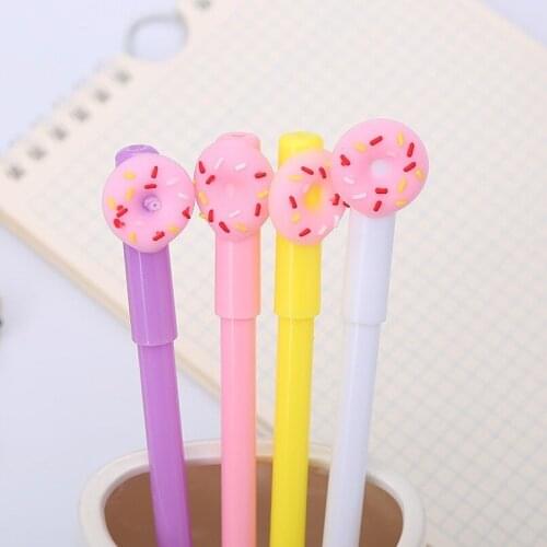 30PCs Student Gel Pen Creative Patch Donut Ball Pen Cute Cartoon Learning Stationery Office Signature Pen Wholesale