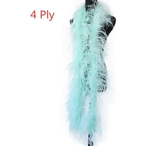 4 Ply High quality Ostrich Feather Boas Custom Thickness 1-30 Ply Coloful White Ostrich feather shawl Wedding Dress Decoration